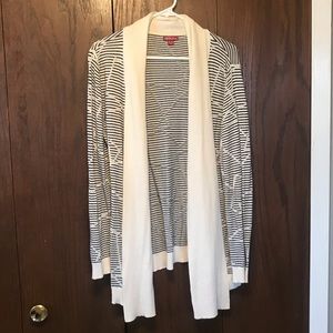 Merona • Cream & Black Open Cardigan Sweater